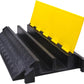 2 Large Channels Rubber Floor Cable Protector Ramp, Heavy-Duty Floor Cable Wire Cord Cover Speed Bumps, Driveway Hose Cable Ramp Protective Cover (2 Large Channels)