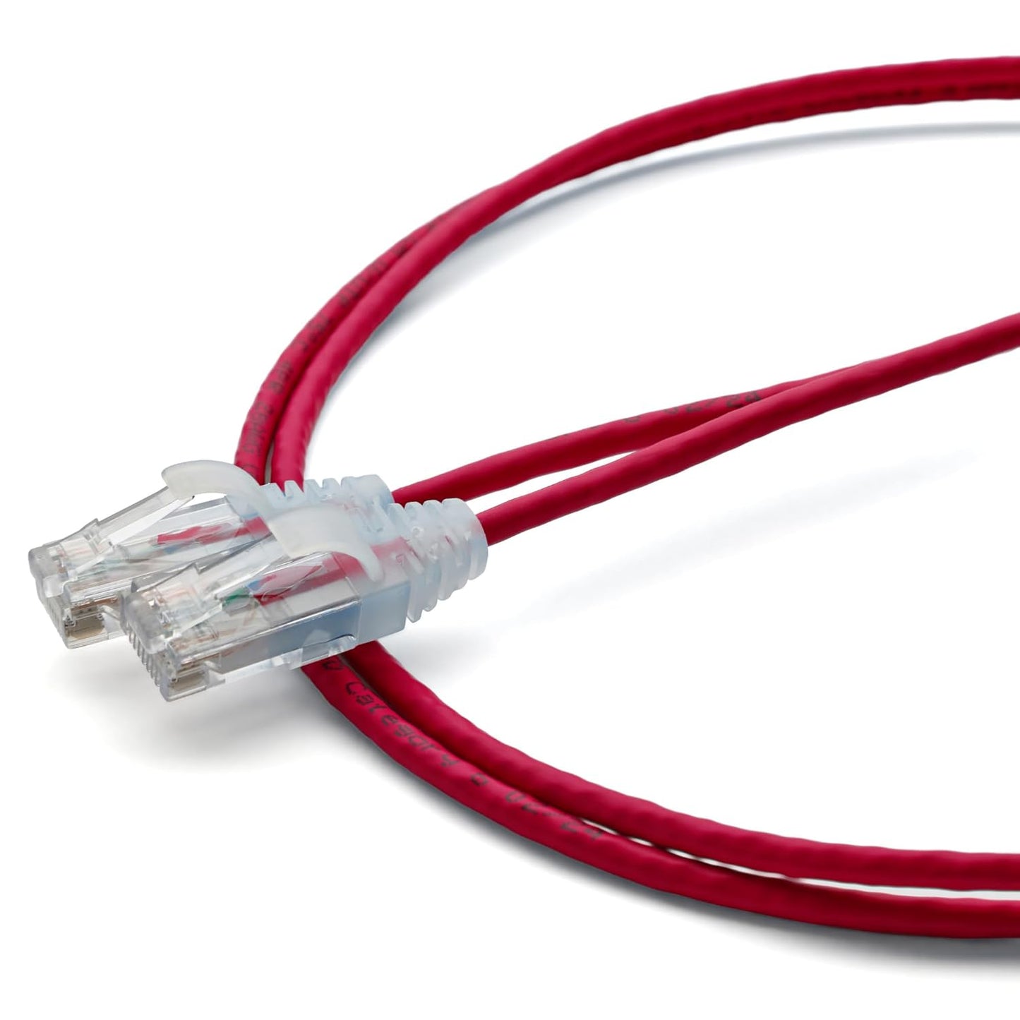 TRUECABLE Cat6 Component Rated Patch Cable, Unshielded (U/UTP), 2ft, Red, 28AWG Solid Copper, Snagless 10G High-Speed Ethernet Cable, PoE++ 4PPoE 100W, UL Listed, RoHS-3, 1 Pack