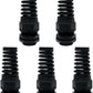 LeMotech 5Pcs NPT 3/4" IP68 Waterproof Cable Gland Flex Spiral Strain Relief Black Nylon Joint with Gaskets for 13-18mm Wire Thread