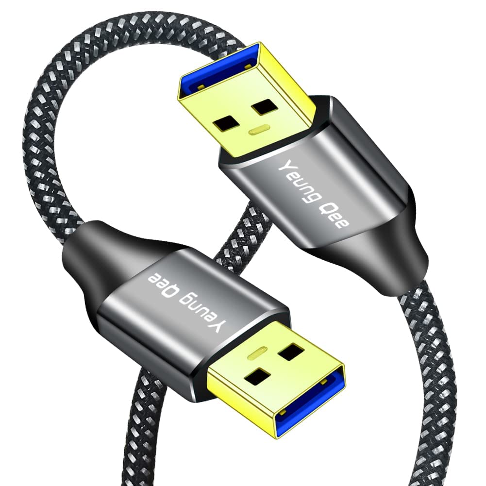 USB 3.0 A to A Male Cable 1.5 ft,Super Speed Type A Male to Male Cable USB 3.0 Double End USB Cord for Hard Disk, Cameras,Laptop Cooler, DVD Player and More (1.5FT/0.5M)