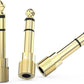 Cubilux 6.35mm to 3.5mm Audio Adapter, Gold Plated 1/4" Male to 1/8" Female TRS Stereo AUX Connector Converter for Guitar Keyboard Digital Piano Studio Monitor Amplifier Mixer Splitter, 3-Pack