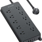TROND Power Strip Surge Protector, 4000J, ETL Listed, 10 Widely Spaced Outlets with 2 USB A and 2 USB C, Flat Plug 5ft Extension Cord, Wall Mountable, 14AWG Heavy Duty, for Home Office Garage, Black