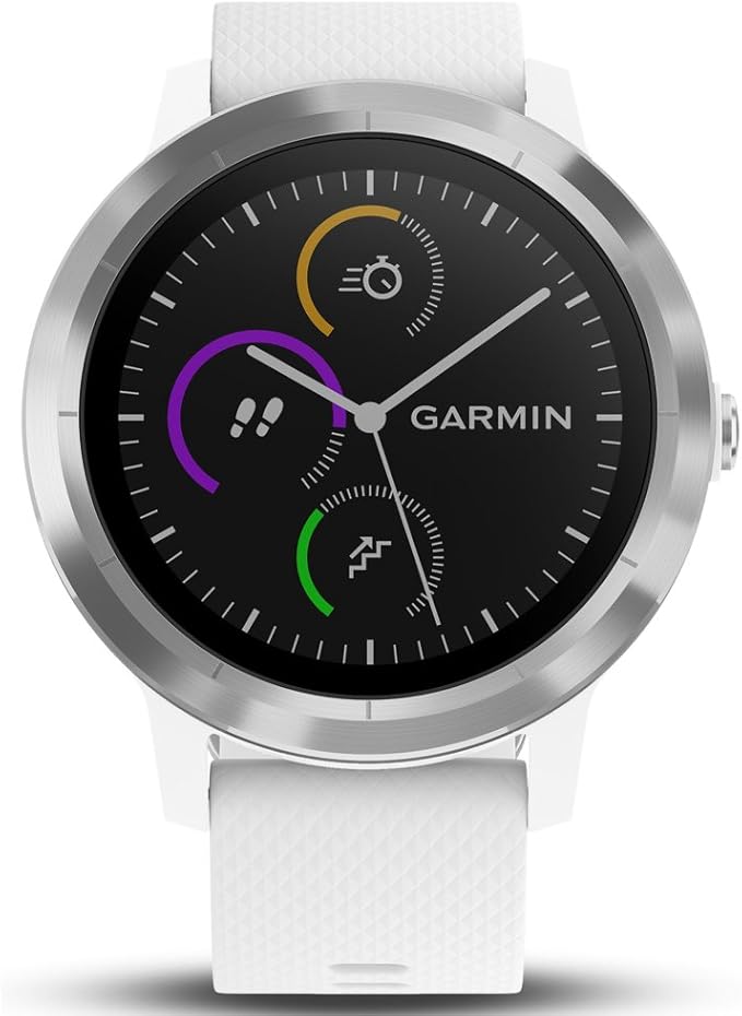 Garmin 010-01769-21 Vivoactive 3, GPS Smartwatch with Contactless Payments and Built-in Sports Apps, White/Silver