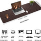 AFIING Leather Desk pad Protector, Large Non-Slip Office Desk Mat with Natural Cork & PU Leather, Waterproof Writing Mouse Pad for Office and Home (55in*17in,Coffee)