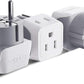 Ceptics Schuko Germany, France Plug Adapter, Dual Input - Ultra Compact Light Weight - Usa to Russia, South Korea Travel Adaptor Plug - Type E/F (3 Pack)