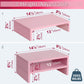 TEAMIX Pink Monitor Stand Riser-2 Pack,Wood 2 Tier Adjustable Monitor Stand Dual Monitor Riser for 2 Monitors/Laptop/PC Computer Stand for Desk