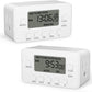 BN-LINK 7-Day Heavy Duty Digital Timer with Dual Outlet, LCD Display, 3-Prong Programmable Design, for Lights, Fans, Coffee Machine, Home, Office, Indoor Use, 125V 15A 1875W, 2 Pack