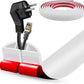 Floor Cord Cover Self Adhesive Cord Hider,10FT Cable Management, Extension Strip Protector for Wires, Prevent Cable Trips for Offices, Gyms, Exhibitions Cavity:0.51"(W) x 0.3"(H) White