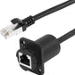 CERRXIAN 35cm RJ45 Male to Female Cat5 5e 6 Waterproof Panel Mount LAN Network Ethernet Extension Cable with Cap