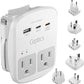 Ceptics 35W Universal Travel Adapter Kit – 2 USA sockets, USB-A, USBC, 1x PD 35W USB-C and USBC Cable, Surge Protected, Plugs for EU, UK, China, AU, Japan - for Laptop, Phone, Camera-ETL Tested