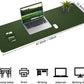 Leather Desk pad Protector, Large Desk mat with Natural Cork & PU Leather,Mouse pad,Non-Slip Office Desk Mat,Waterproof Desk Writing Pad for Office and Home (47in*17in,Military Green)