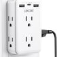 LENCENT 2 to 3 Prong Outlet Adapter, 2 Prong Power Strip with 6 AC Sockets 3 USB Ports(1 USB C), 3-Sided Wall Plug Splitter, 1875W Max, Compact Adapter for Non-Grounded Outlets in Old Houses