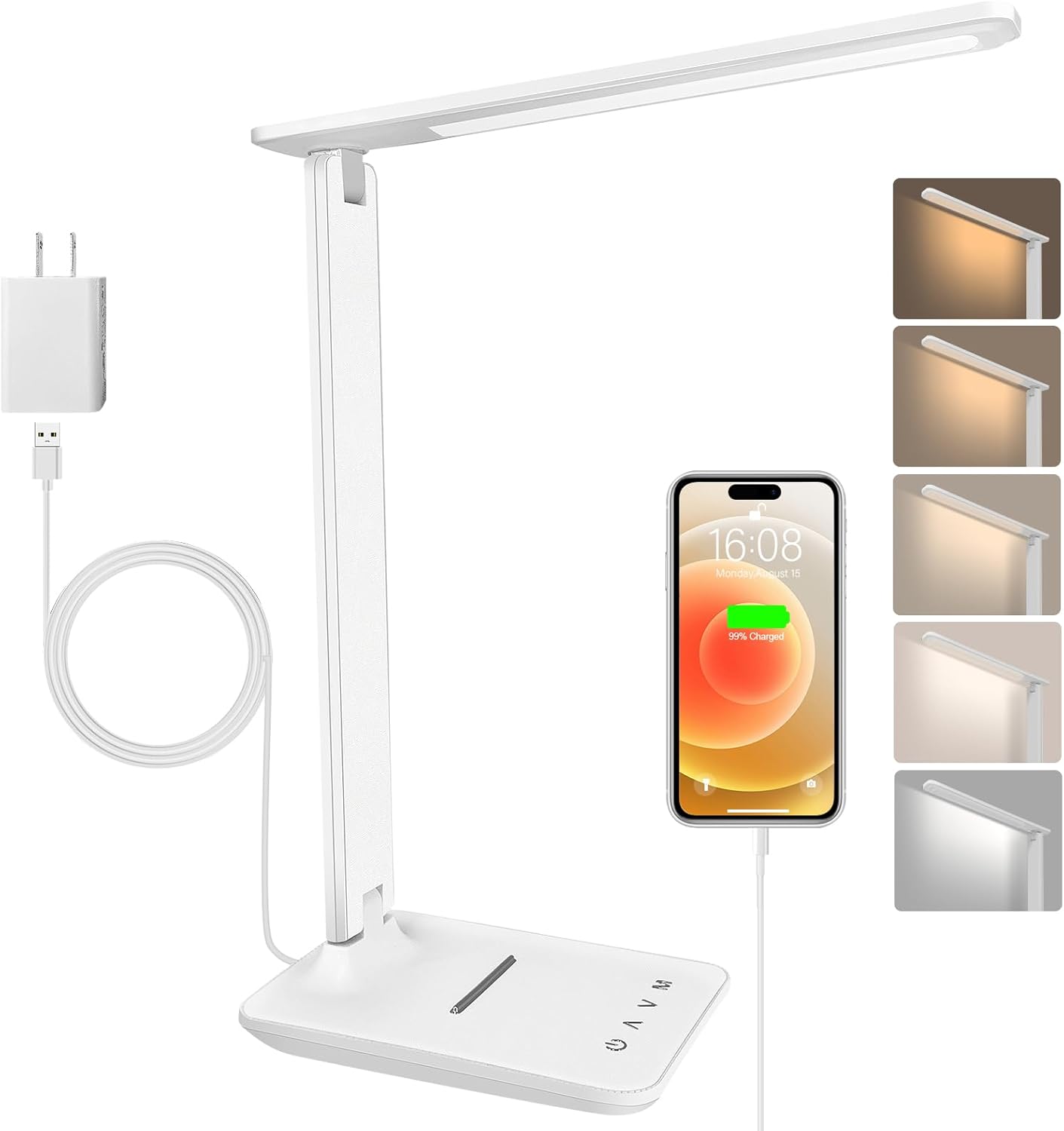 shinelife LED Desk Lamp for Office Home (Black) (White)