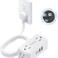 TROND 360° Rotating Flat Plug Power Strip, 10FT Extension Cord with 4 USB Ports, 4 Wide Spaced AC Outlets, Wall Mount, Surge Protector Power Strip for Office Travel Dorm Room Essentials, White
