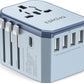 EPICKA European Travel Plug Adapter, Universal Travel Adapter - International Power Adapter Worldwide Charger with USB-C & 4 USB-A Ports, Travel Essentials for Italy, Japan, Europe, UK (TA-105, Blue)