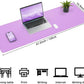 Leather Desk pad Protector, Large Desk mat with Natural Cork & PU Leather,Mouse pad,Non-Slip Office Desk Mat,Waterproof Desk Writing Pad for Office and Home (47in*17in, Purple)