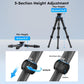 SIRUI Carbon Fiber Tabletop Tripod Kit with ±15° Bowl Adjustment, Compact Ultra-Light Weight Only 0.62kg, Max Load 5kg/11.02lb for Cameras, DSLR（AM-223L）