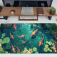 Koi Fish Desk Mat Gaming Koi Pond Desk Pad Large Cute Mouse Pad, Goldfish Mouse Mat XXL Laptop Keyboard Pad, Blue Waters Gamer Mouse Pad Full Mousepads Cool Office Accessories 31.5"x15.7"