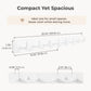 White Wall Mounted Coat Rack - 2 Modular Rails (25'' Total), 8 Right-Angle Hooks, Modern Organizer for Entryway, Bathroom, Bedroom, Holds Coats, Towels, Hats