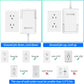 6FT Ultra Flat Plug Dual Extension Cord with 6 Outlets, Ultra-Thin Outlet Cover Power Bar, Outlet Concealer Universal Size Flat Plug Power Strip, Child & Pet Safe, 1625W, White