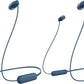 Sony WI-C100 Wireless in-Ear Bluetooth Headphones with Built-in Microphone,Blue,(Pack of 2)