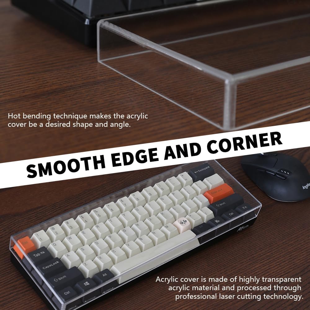 Acrylic Keyboard Dust Cover,96 Keys Transparent Mechanical Keyboard Protective Cover,Compatible with Computer Gaming Keyboards (14.57''x4.84''x0.87'')