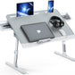 Laptop Bed Tray Desk, Foldable and Adjustable Lap Table with Heights and Angles, Upgraded-Sturdy Laptop Lap Desk for Bed/Sofa/Couch/Floor (2 Drawers, X-Large, Grey)