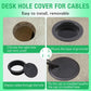 2 Pcs Desk Grommet 2-3/8" / 60 mm, Desk Cord Hole Cover, Cable Grommet ABS Plastic, Desk Hole Grommet for Home & Office Pc, Detachable Adjustable Cable Cord Organizer-Silvery