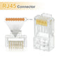 MECCANIXITY 60pcs Cat6 RJ45 Pass Through Connectors, RJ45 Connector 8P8C Gold Plated Plugs with 60pcs Black Strain Relief Boots for Solid or Stranded UTP Ethernet Cable, 1.1mm