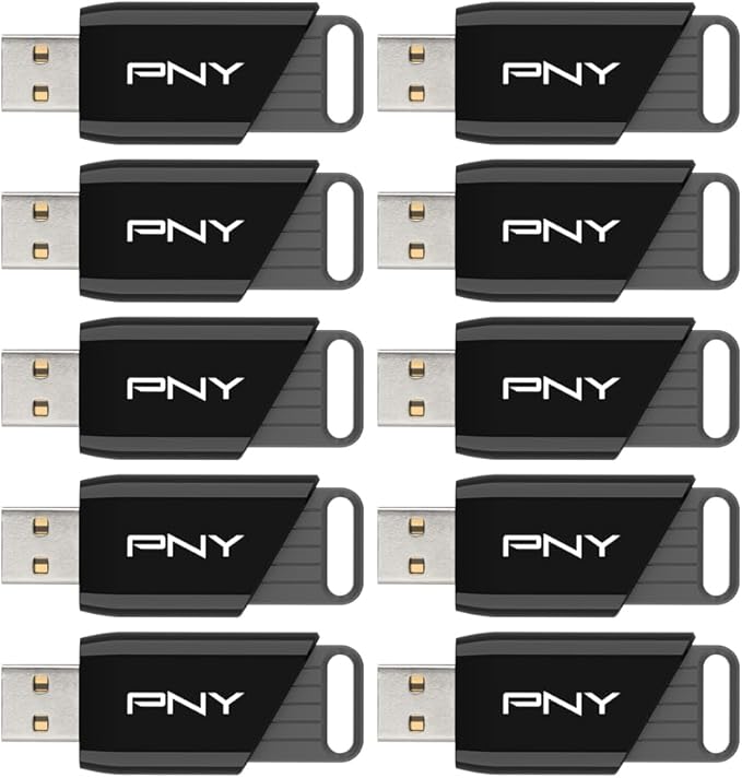 PNY 64GB Attaché X USB 3.2 Gen 1 Flash Drive, Advanced Performance Up to 130MB/s Read, Everyday Data Store & Transfer, Reliable Portable Storage, Durable, Type-A, Computers, Laptops, Desktops, 10-Pack