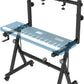 Dual Piano Keyboard Stand with 2nd Tier - Z Style Adjustable and Portable 2 Tier Heavy Duty Music Stand for Synths and Electric Digital Keyboards - Fits 54 61 88 Key Pianos