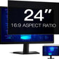 24 Inch Computer Privacy Screen Filter for 16:9 Aspect Ratio, Anti-Glare, Eye Protection, Anti-Blue Light Computer Monitor Privacy Filter, Removable Anti-Scratch 24in Protector Film