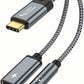 CableCreation USB C to 3.5mm Headphone and Charger Adapter with PD 100W 60W Fast Charging, USB C to Audio Jack Type C to Aux Cord for iPhone 16 15, Galaxy S24/S23/S22 Ultra+, iPad Pro/Air, Pixel 9/8+