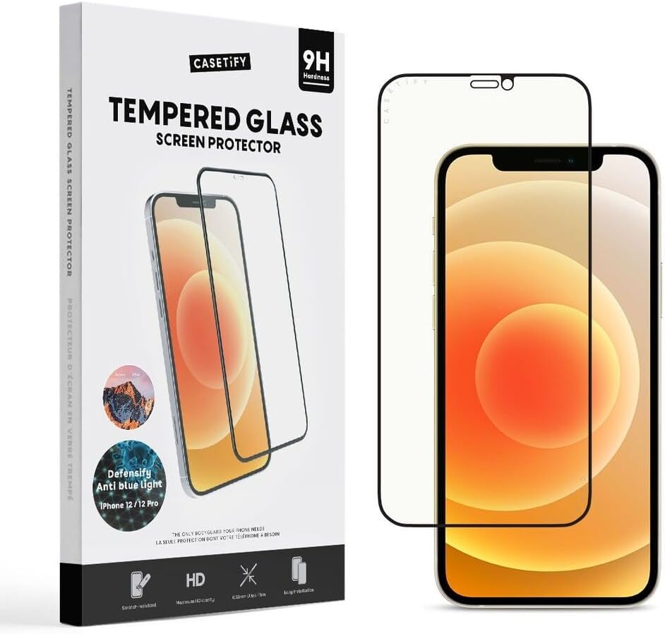 CASETiFY Impact Anti-Blue Light Screen Protector [Tempered Glass] for iPhone 13/13 Pro/14