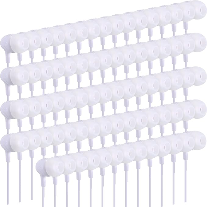 Macarrie 200 Pack Earbuds Bulk Earphones 3.5 mm Classroom Headphones for Adult Assorted Colors Earbud Wired Earphone Without Mic for Adult Office Home Individually Bagged(White)