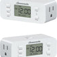 DEWENWILS 7 Day Heavy Duty Timers for Electrical Outlets, 2 Pack Dual Outlet Digital Timer, 3 Prong Programmable Light Timer for Indoor Lamp, Light, Fan, Pets, Home, Kitchen, Office, 125V 60Hz
