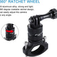 PULUZ Bike Camera Handlebar Mount for Gopro Hero 12/11/10/9/8/7/6 Bike Motorcycle Mount Clip, 360 Degree Rotation Aluminum Bicycle Bracket for DJI OSMO Action&Xiaoyi Camera