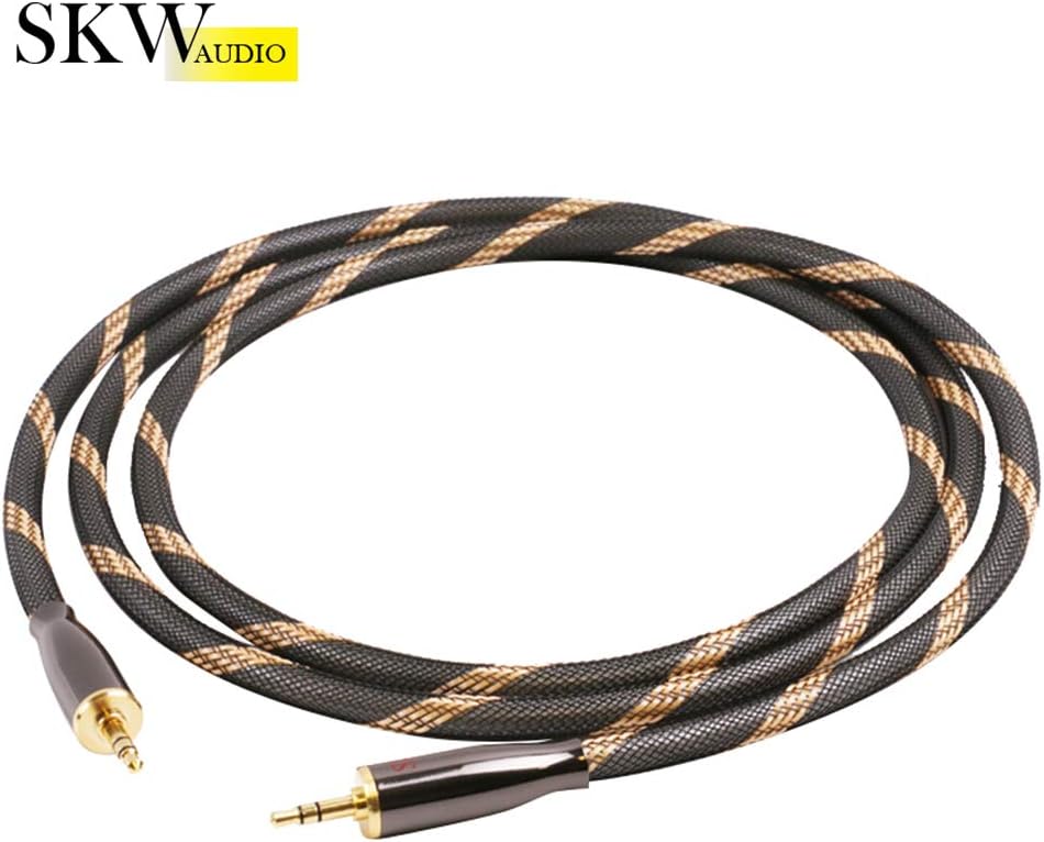 SKW Audiophiles High Gauge AUX Cable 3.5mm Male to Male Jack Cable with Diameter 6.8mm Stereo Audio Cable 6.5ft(2m)