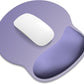 ITNRSIIET Ergonomic Mouse Pad with Wider Memory Foam Wrist Rest +17%, Curved Cushion Reduces Pressure 20%, Pain Relief, Non-Slip, Smooth, Cute Color Desk Accessory, 9.85 x 9 inch, Purple Gradient