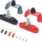 RECOIL S1P-38 Busbar Single 3/8” Studs Power Distribution Block with Ring Terminals Bus Bar Pair Red & Black