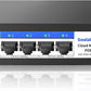 5-Port Ethernet PoE Switch (4 PoE Ports, 1 Uplink) with Extend Function, Easy Smart Managed Ethernet Switch, Plug & Play, Fanless Metal Design, VLAN, Qos,Desktop/Wall Mount