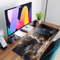 Lotus Cat XL Extended Large Gaming Mouse Pad - Black Magic Mystical Zone Gaming Desk Mat - Computer Laptop Keyboard and Mouse Mat Desktop Protector - 31.5 x 15.8 in