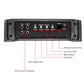 Recoil RED1200-1 2500 Watts Class-D Strappable Car Audio Mono-Block Subwoofer Amplifier, 1 Ohm Stable, Remote Bass Knob Included
