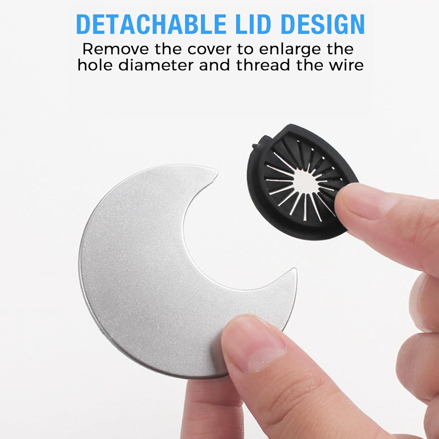Desk Grommet 2-1/16" (53 mm), Desk Cord Hole Cover, Cable Grommet ABS Plastic, Desk Hole Grommet for Office and Home Table Cable, Detachable Cable Cord Organizer (Silver Sand 2 Pcs)