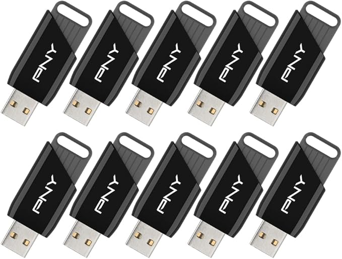 PNY 64GB Attaché X USB 3.2 Gen 1 Flash Drive, Advanced Performance Up to 130MB/s Read, Everyday Data Store & Transfer, Reliable Portable Storage, Durable, Type-A, Computers, Laptops, Desktops, 10-Pack