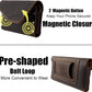 Topstache Leather Phone Holster with Belt Loop, Magnetic Closure Cell Phone Pouch Card Holder Wallet, Handmade Holder for iPhone 13 Pro Max, S22 Ultra, Dark Brown