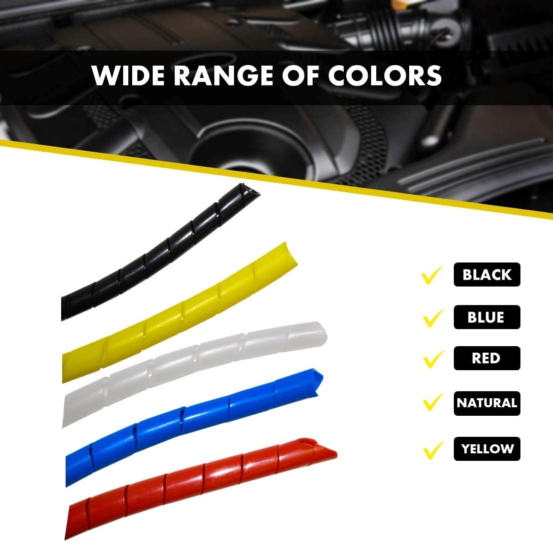 Kable Kontrol Vortex Spiral Cable Wrap - 1/4” Inch 100’ Feet Long - Hose Protector Flexible Polyethylene Wire Conduit Tubing Cable Sleeve Cord Cover to Organize Wires – Black