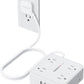 TESSAN Flat Plug Extension Cord, 5 Ft Surge Protector Power Strip with 3 USB (1 USB C) 8 Outlets, 900J Surge Protection, 3 Sided Outlet Extender with Power Switch for Dorm Room Essentials, White