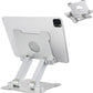 KABCON Quality Tablet Stand,Adjustable Foldable Eye-Level Aluminum Solid Up to 15-in Tablets Holder for Microsoft Surface Series Tablets,iPad Series,Samsung Galaxy Tabs,Amazon Kindle Fire,Etc.Silver