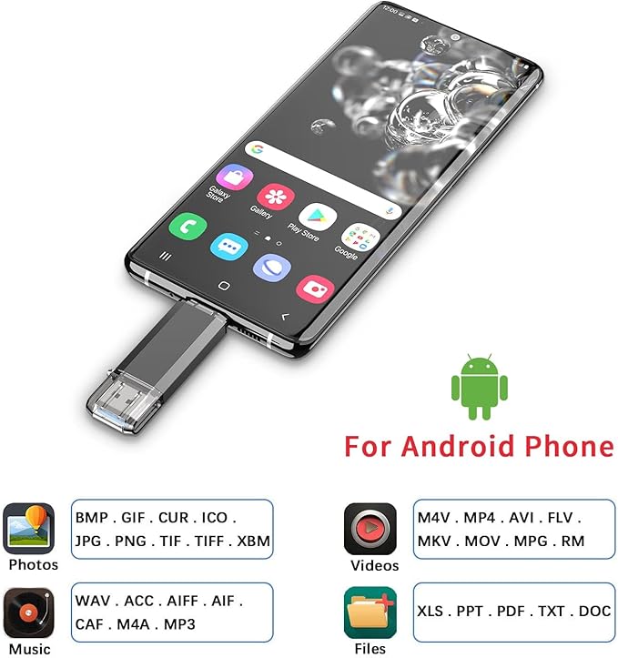 Vansuny 5 Pack 128GB USB C Flash Drive 2 in 1 OTG USB 3.0+USB C Memory Stick with Keychain Thumb Drive Photo Stick Jump Drive for Android Smartphones, Computers, MacBook, Tablets, PC